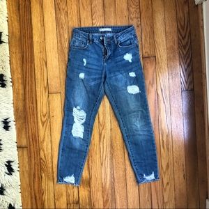 Girls distressed Tractr jeans in Indigo